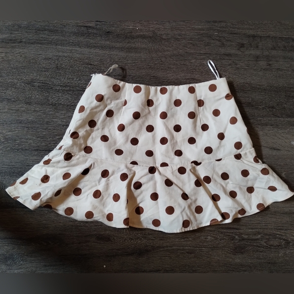 NWT Zara Cream&Brown Polka Dot Skort - Picture 4 of 4